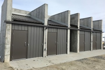Rear press building showing blow out walls